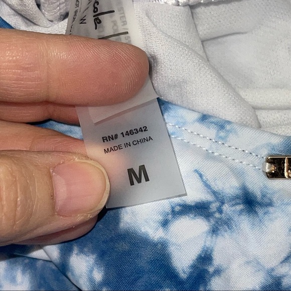 NEW Nicole Miller One Piece Cold Shoulder Ruffle Tie Dye Swimsuit M - Picture 11 of 17